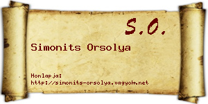 Simonits Orsolya névjegykártya